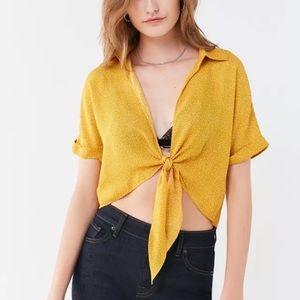 Urban Outfitters Polka Dot Tie Front Top